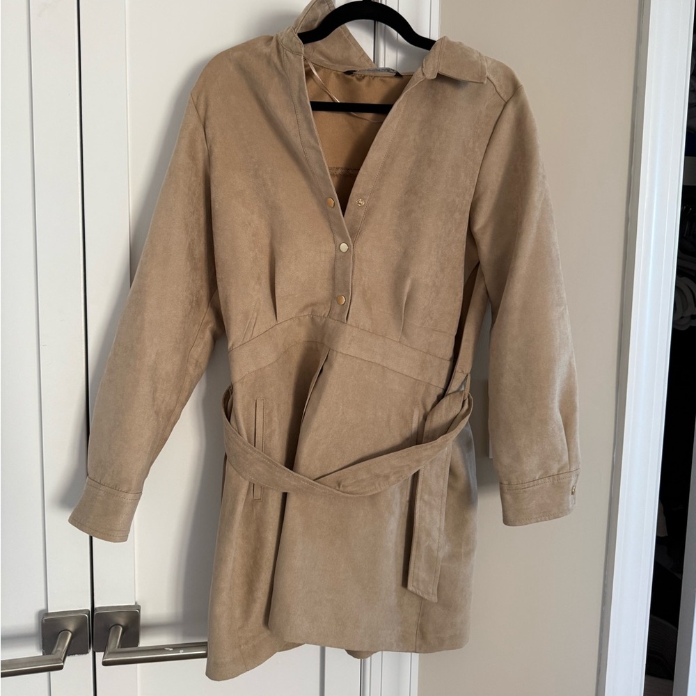 Zara NWOT suede mini dress